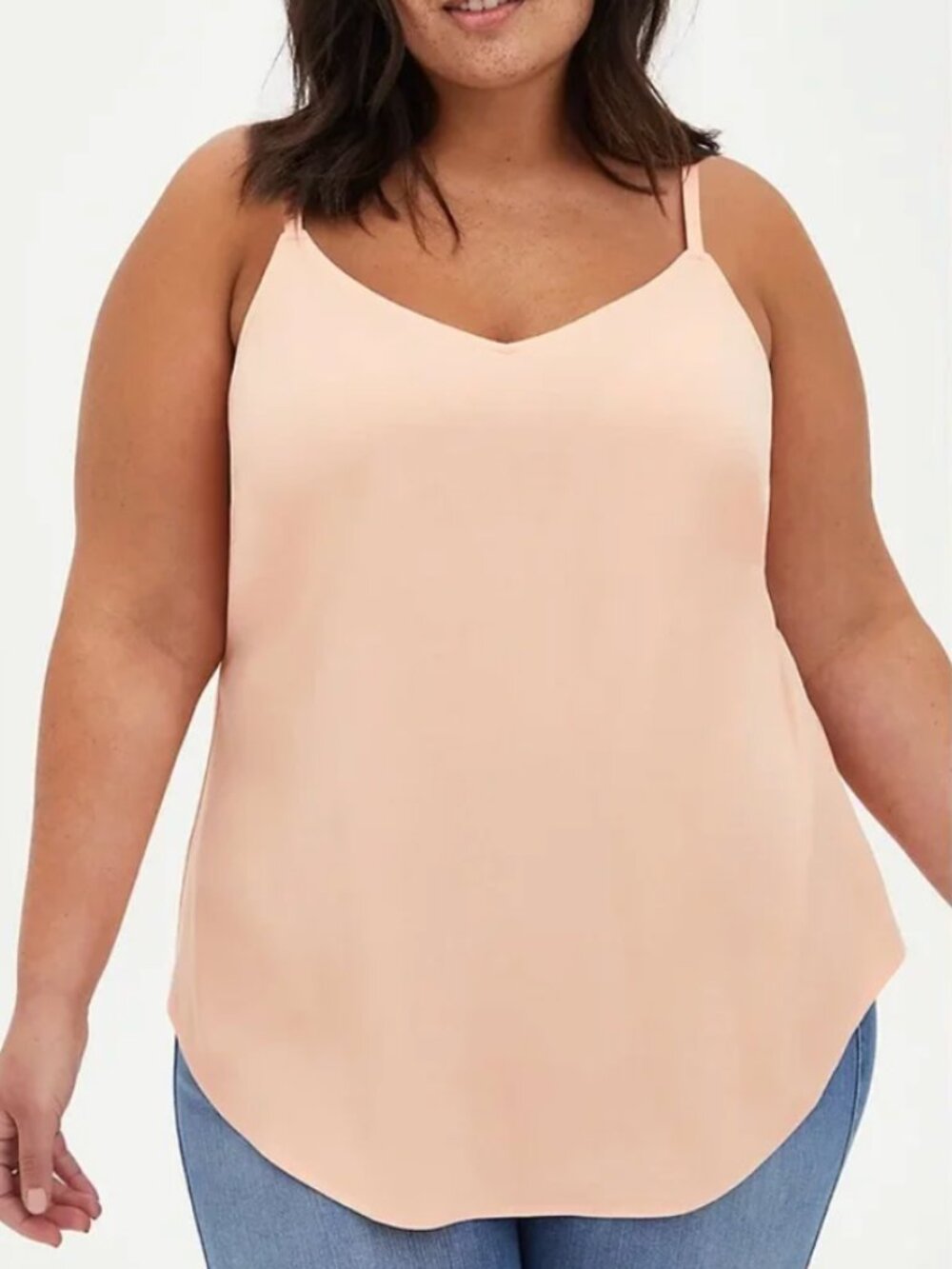 TORRID 4 Plus Size Ava Stretch Challis Cami Peach Orange / Pink ish Tank Blouse